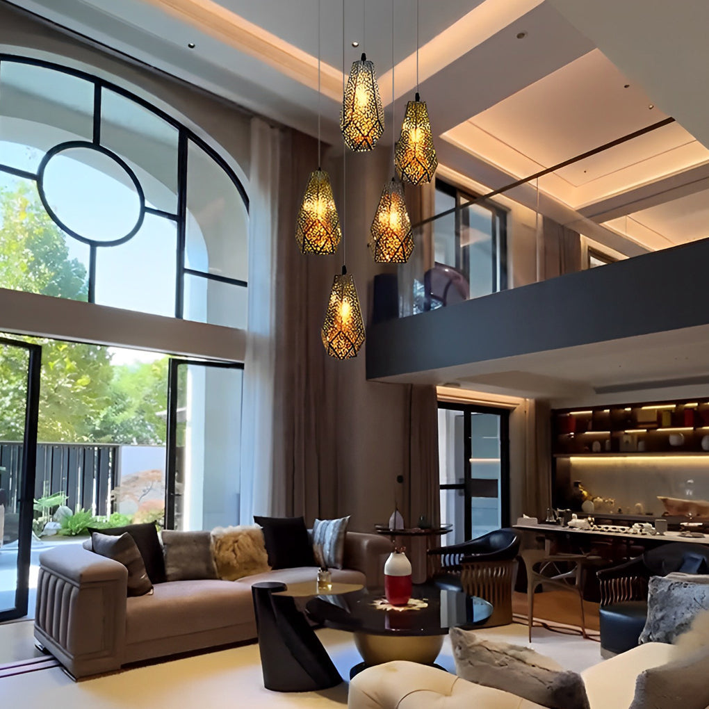 Hollow Gourd Pendant Light - Modern Stainless Steel Chandelier