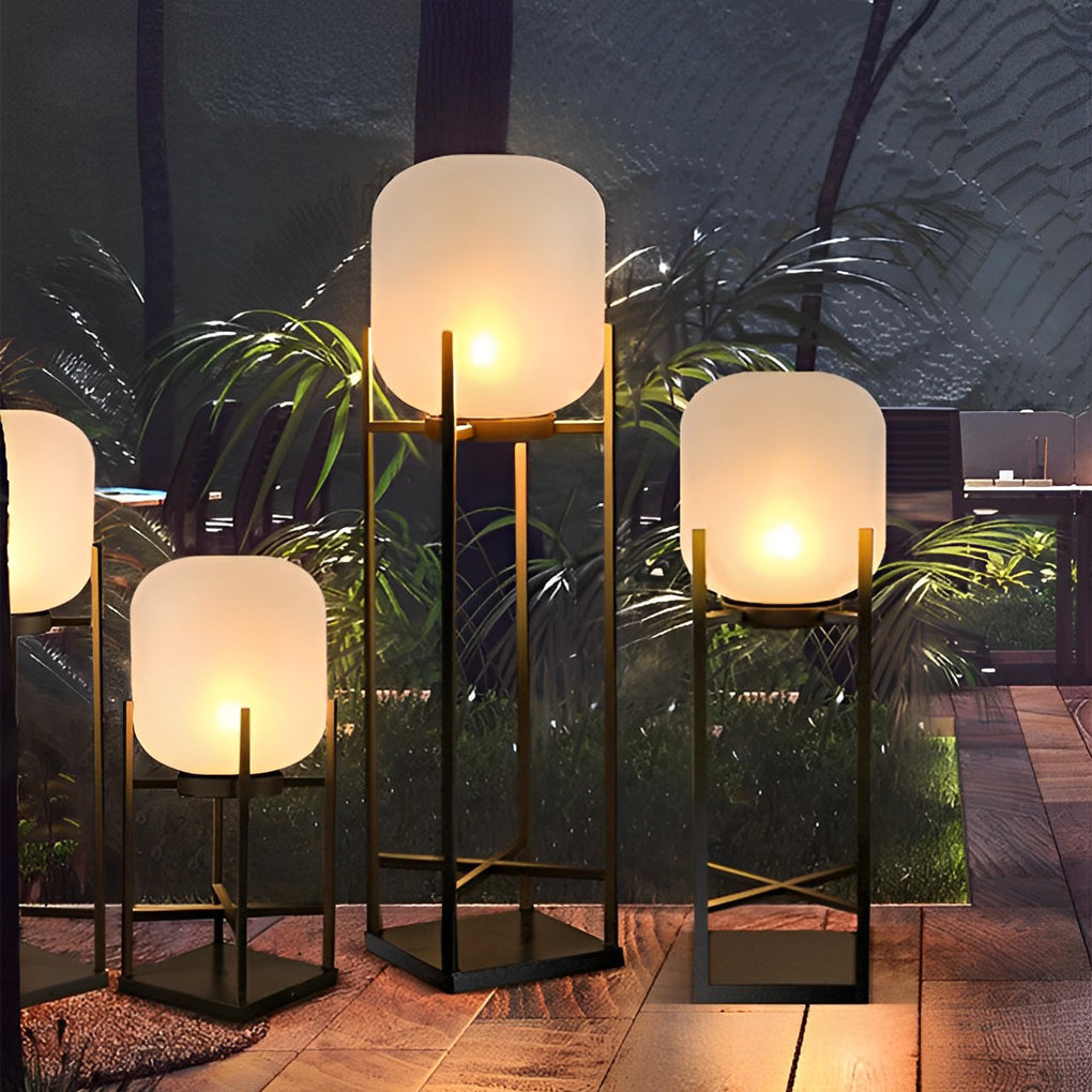 Modern Outdoor LED Floor Lamp with Stainless Steel Frame