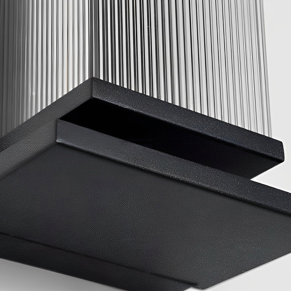 Industrial Black LED Outdoor Wall Light with Acrylic Shade