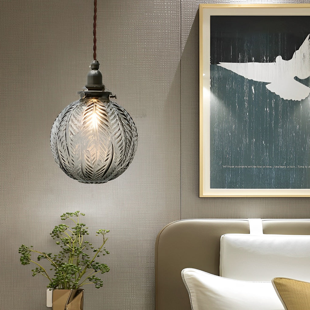 Modern Glass Ball Pendant Light with 3-Step Dimming LED
