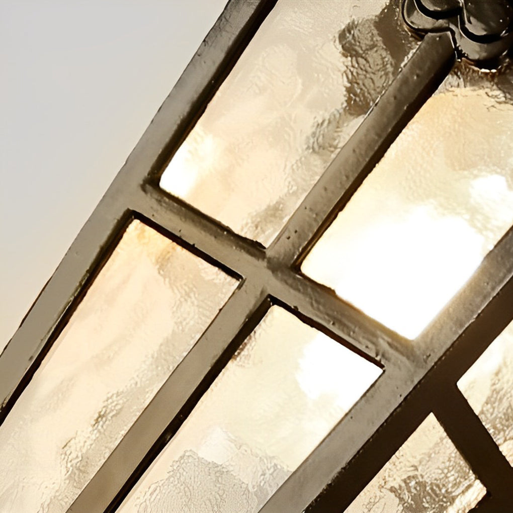 Industrial Glass Outdoor Wall Lamp - Waterproof Black Aluminum
