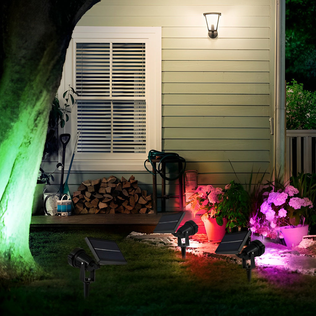 Solar LED Outdoor Spotlight Adjustable Waterproof Multicolor