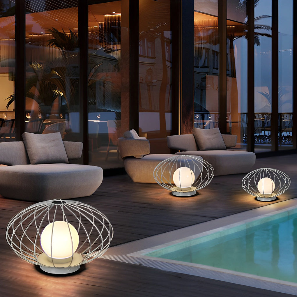 Mushroom Cage Modern LED Outdoor Lawn Lamp