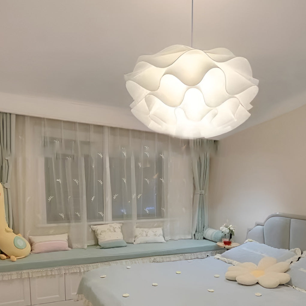 Flower Shaped Three-Step Dimming LED Pendant Light - White
