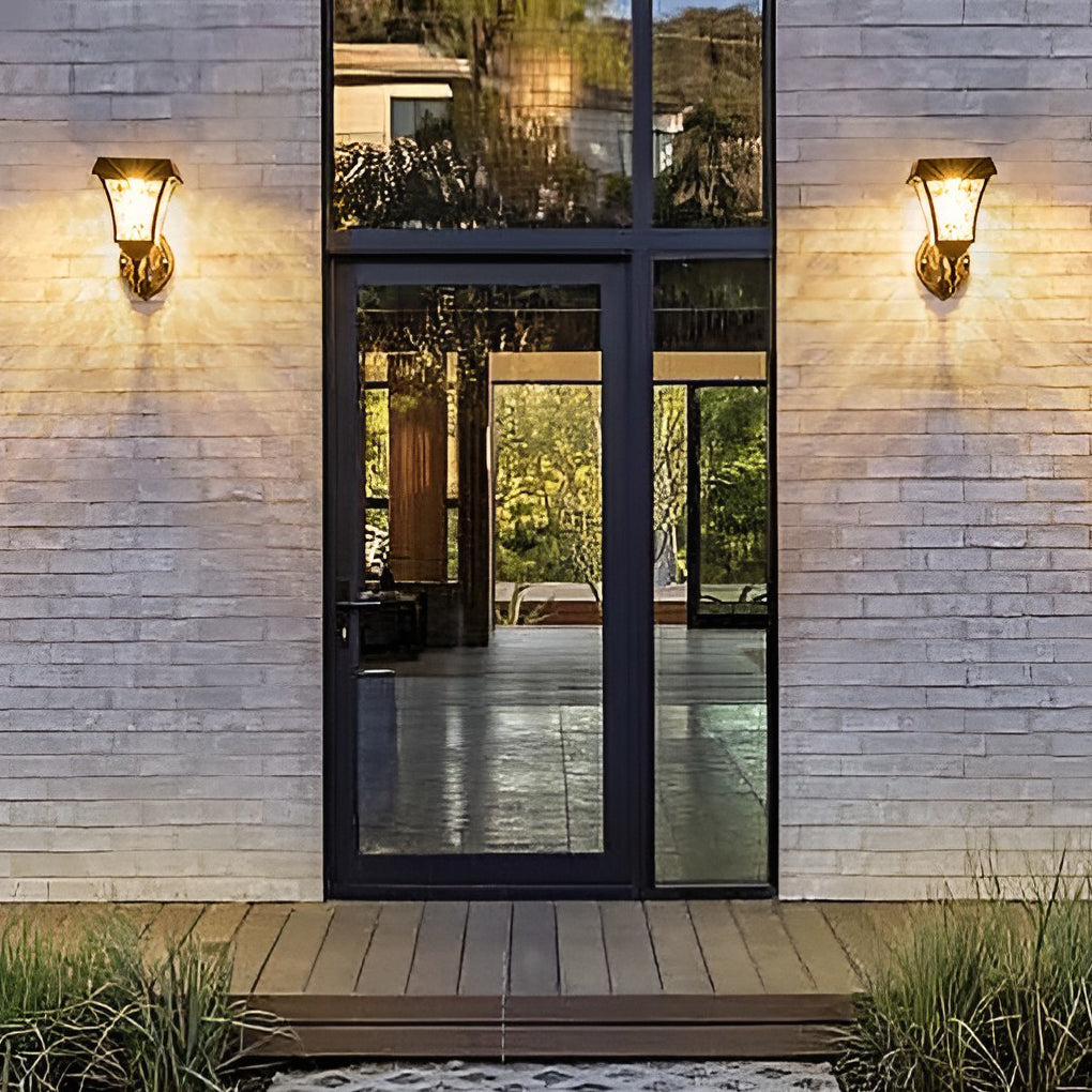Solar LED Outdoor Wall Sconce with Touch Switch – Waterproof