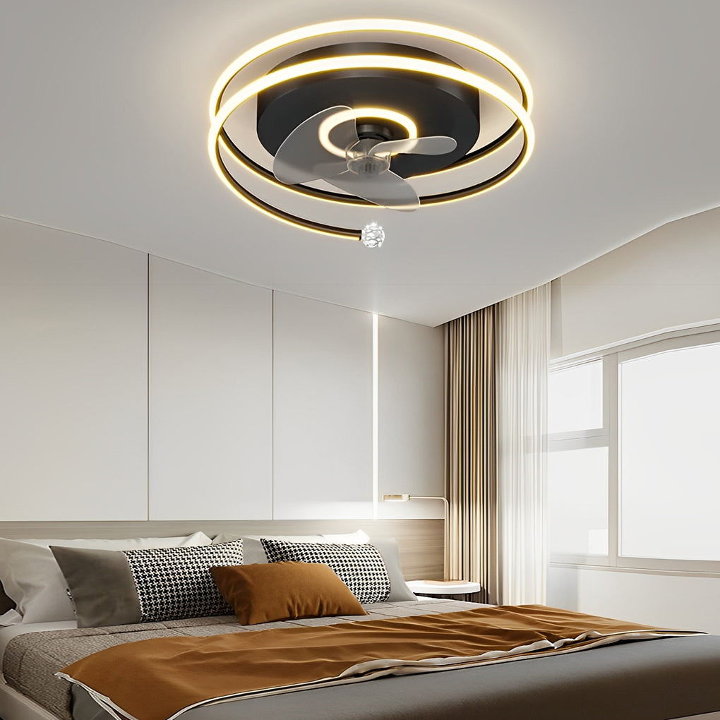 Modern Bladeless LED Ceiling Fan Light with Silent Operation