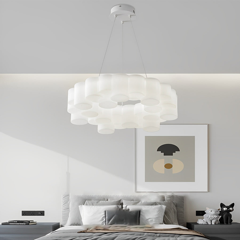 Modern Honeycomb Ring LED Ceiling Light with 3-Step Dimming