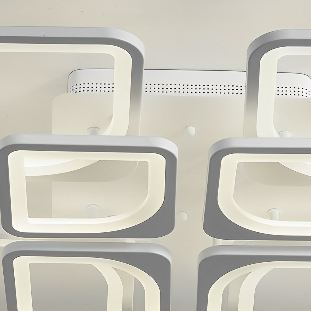 Modern Square LED Ceiling Light with Stepless Dimming & Remote