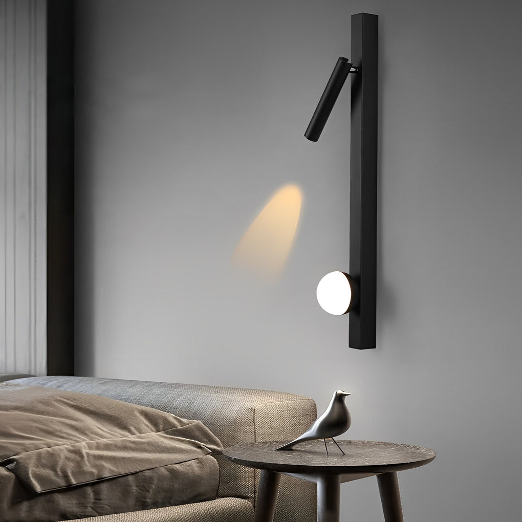 Adjustable Modern Black Wall Sconce with Dual LED Spotlights