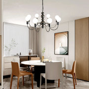 Glass Ball Shade Chandelier – Modern Minimalist Multi-Light Design