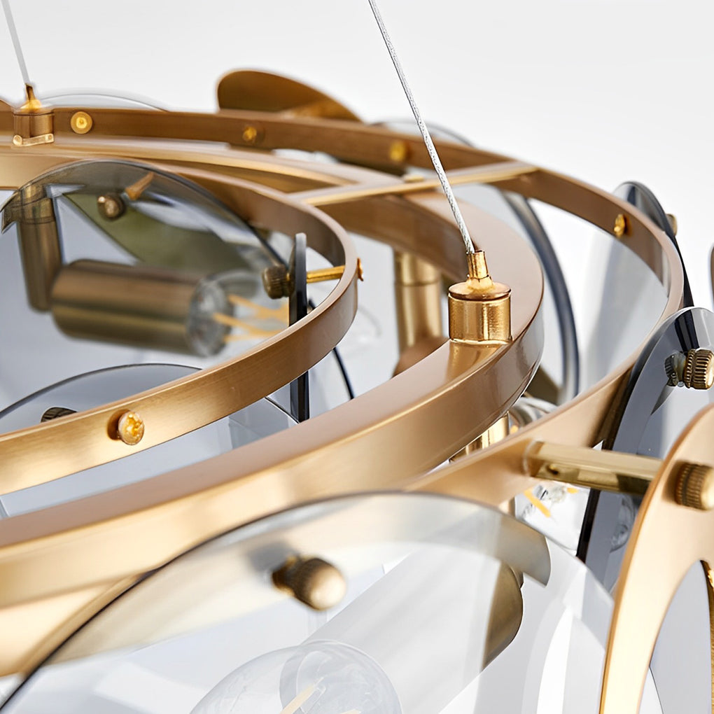 Modern Glass Bubble Chandelier with Iron Frame