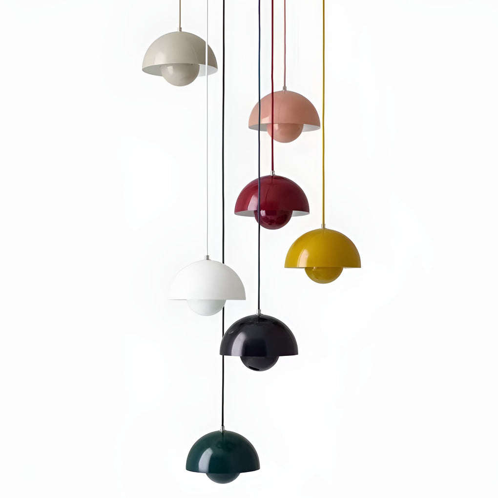 Mushroom Pendant Light – Metal Dome Shade with Warm Glow