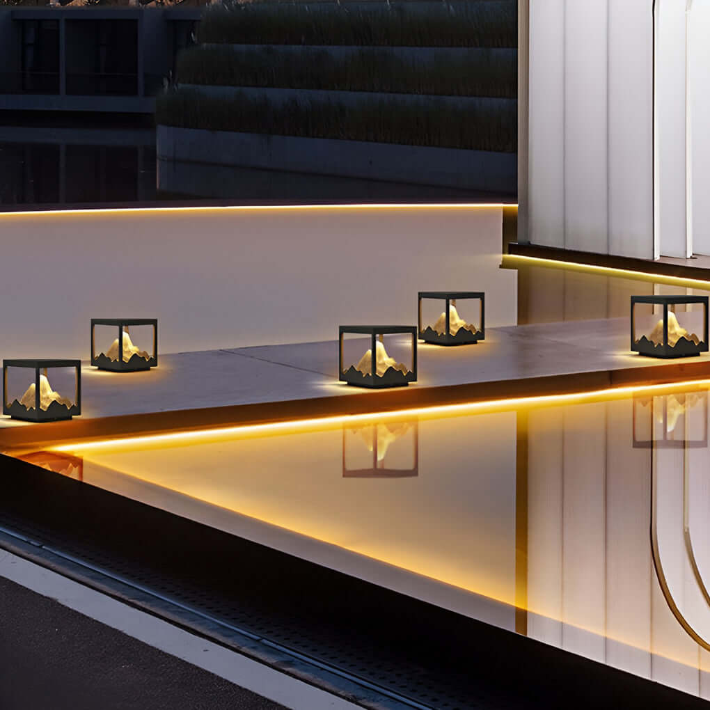 Solar Outdoor Mountain Landscape Post Light Waterproof LED Column