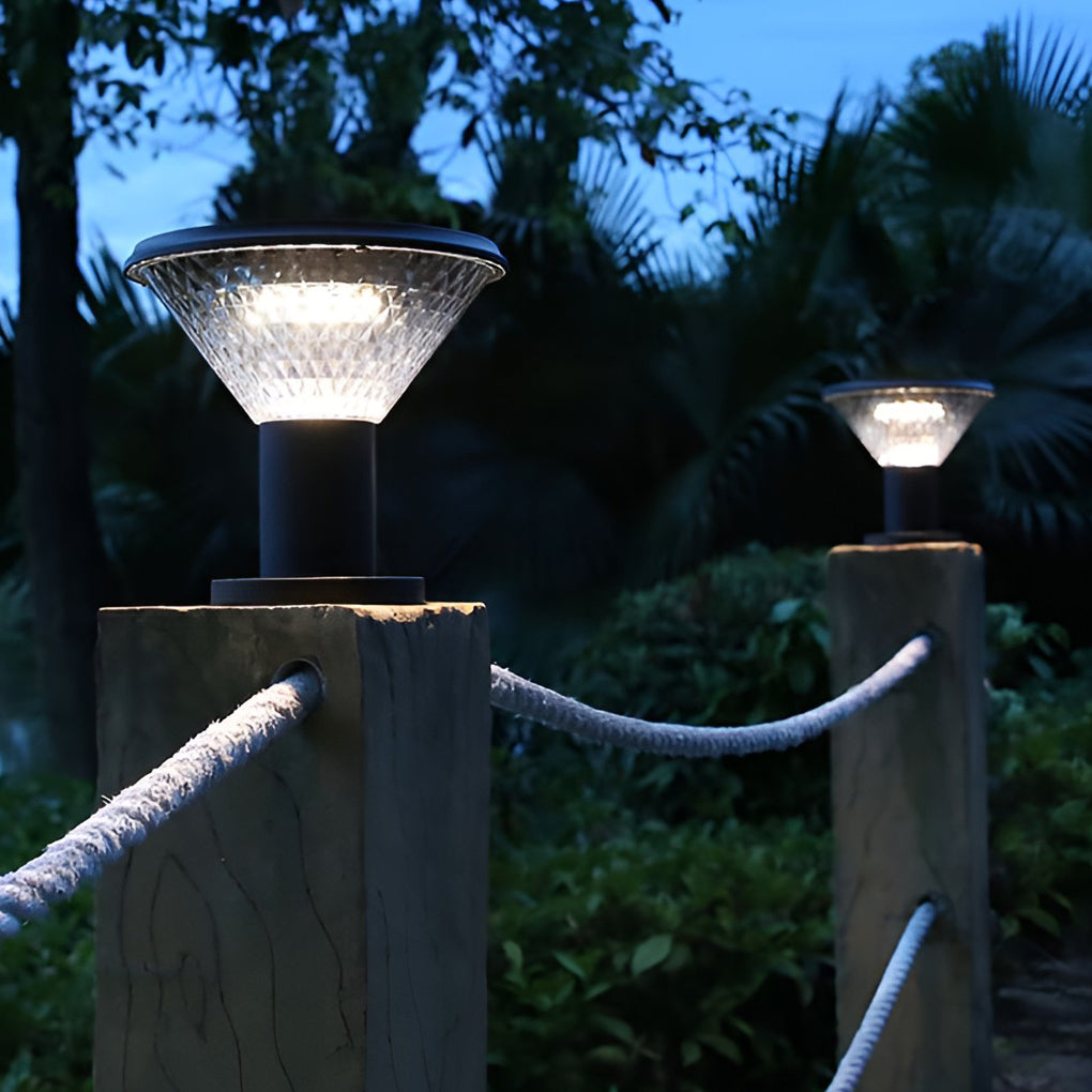 Solar Fence Post Light with Remote Control & Light Sensor