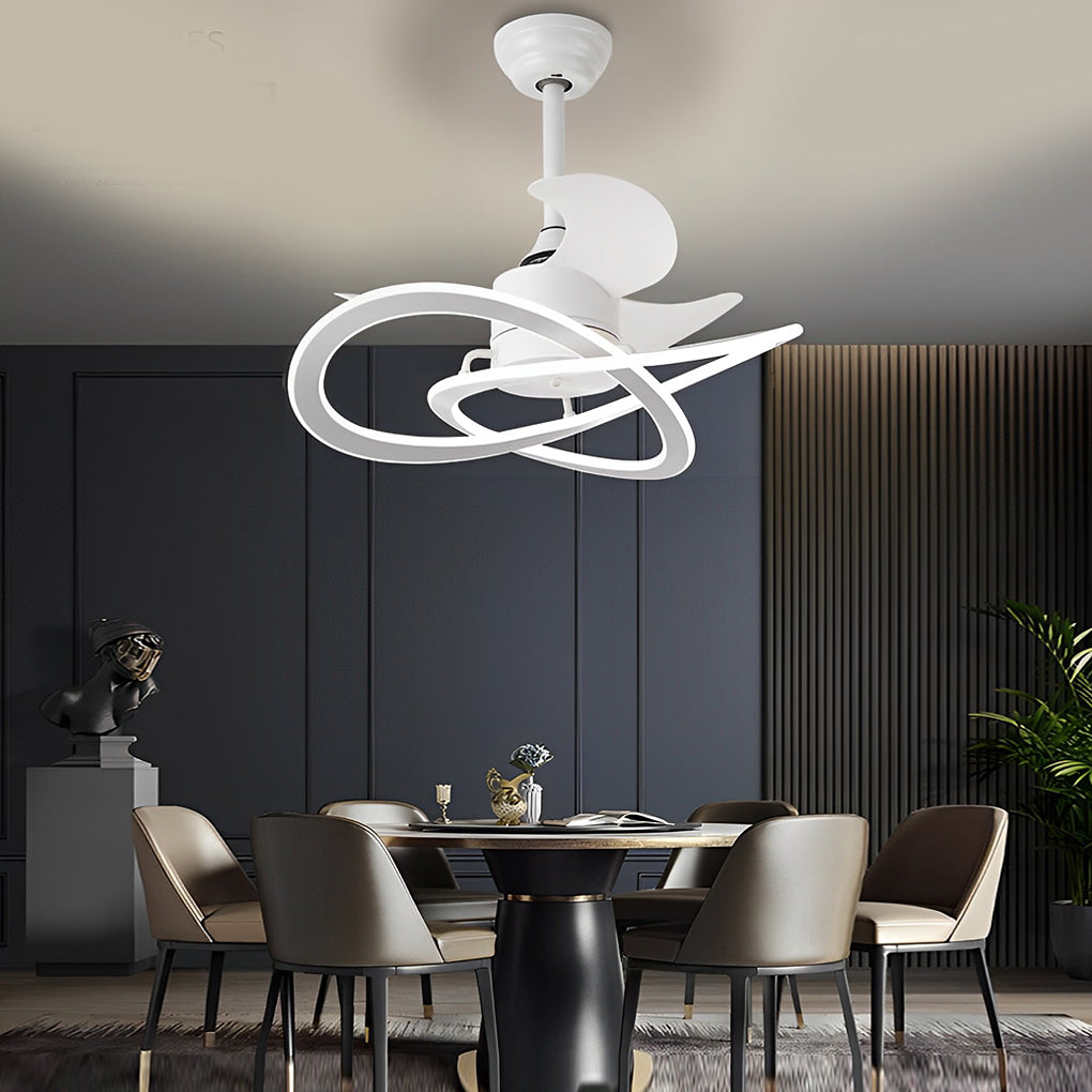 Modern Bladeless Ceiling Fan with LED Light & Remote Control