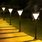 Modern Cone Solar LED Path Light - Outdoor Landscape Lighting