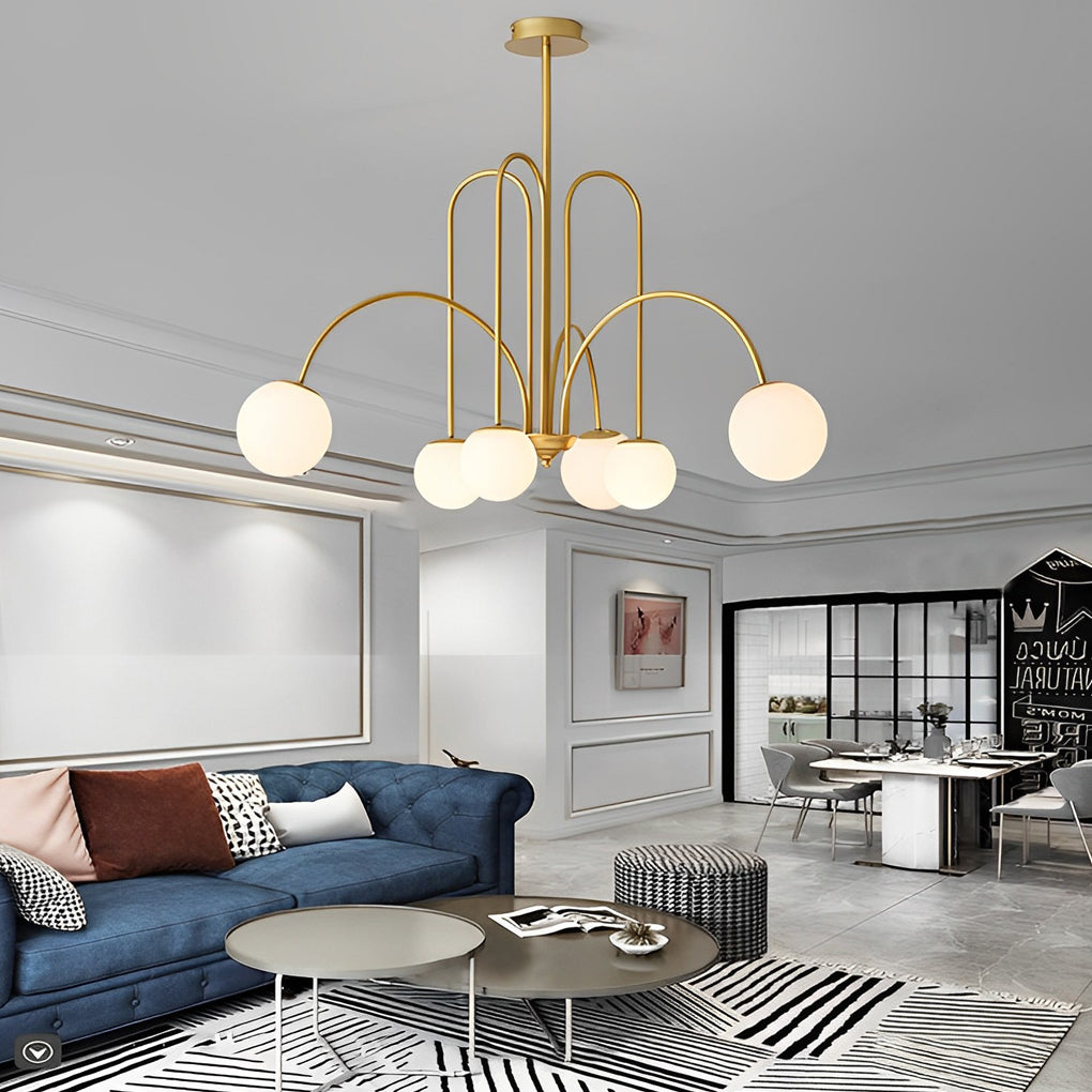 Modern Glass Iron Chandelier 6/8 Lights Nordic Design Ceiling Light