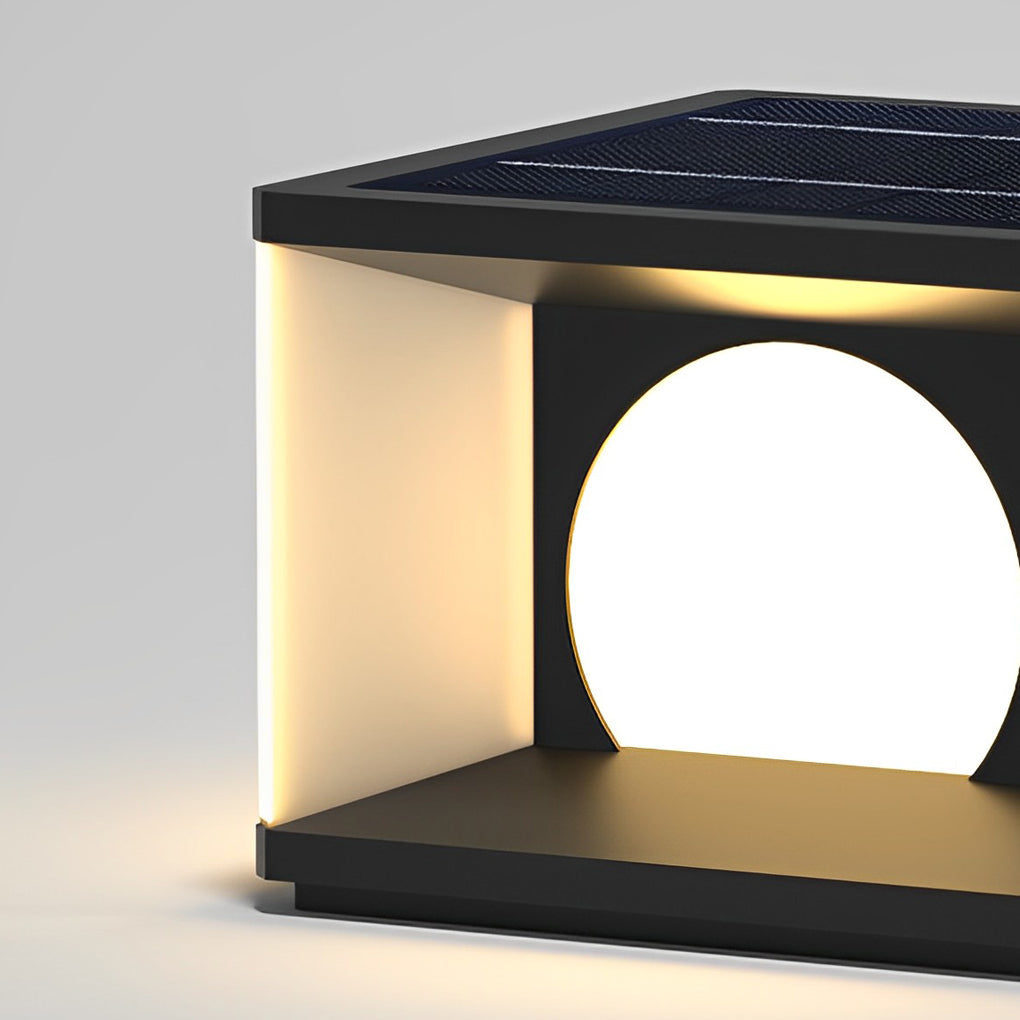 Modern Square Solar Post Cap Light Stainless Steel Outdoor LED