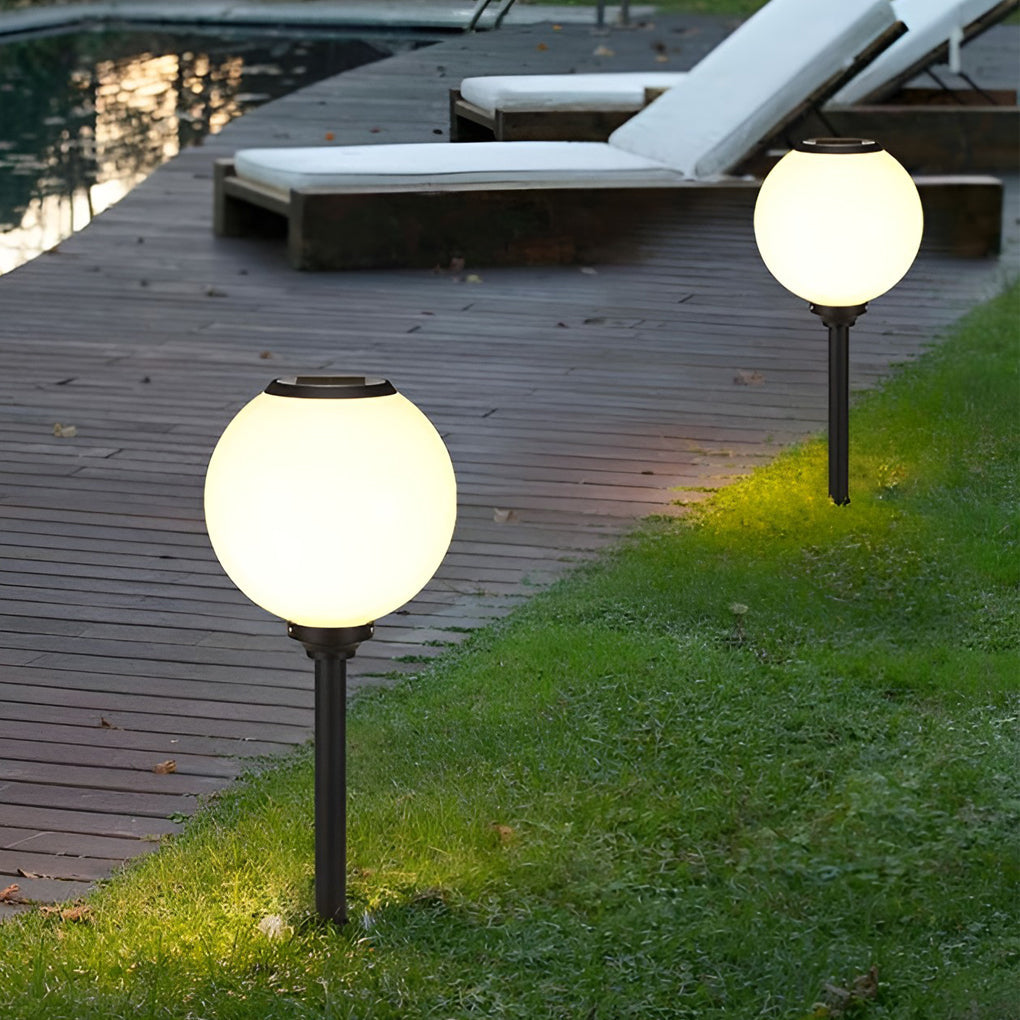 Solar LED Pathway Light Round Ball Design Adjustable Brightness
