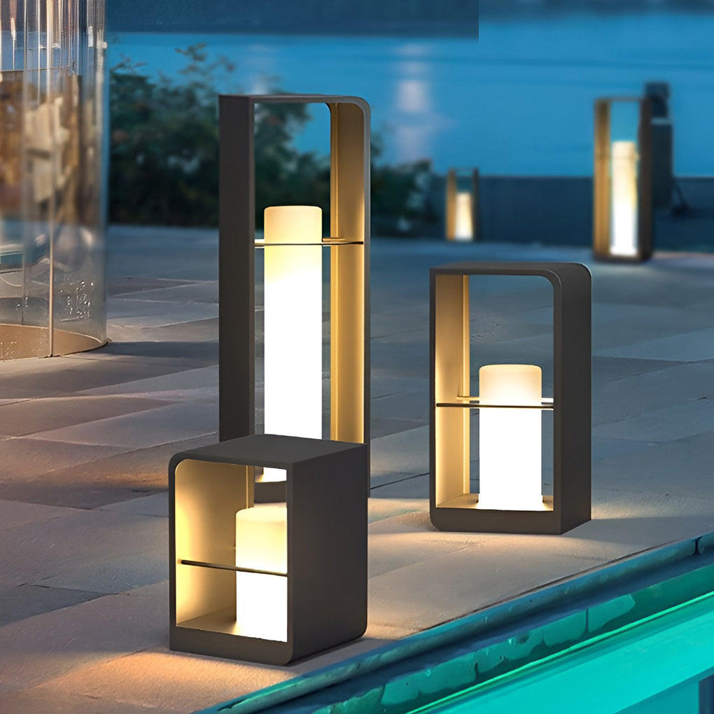 Rectangular Waterproof Modern Solar LED Outdoor Lantern