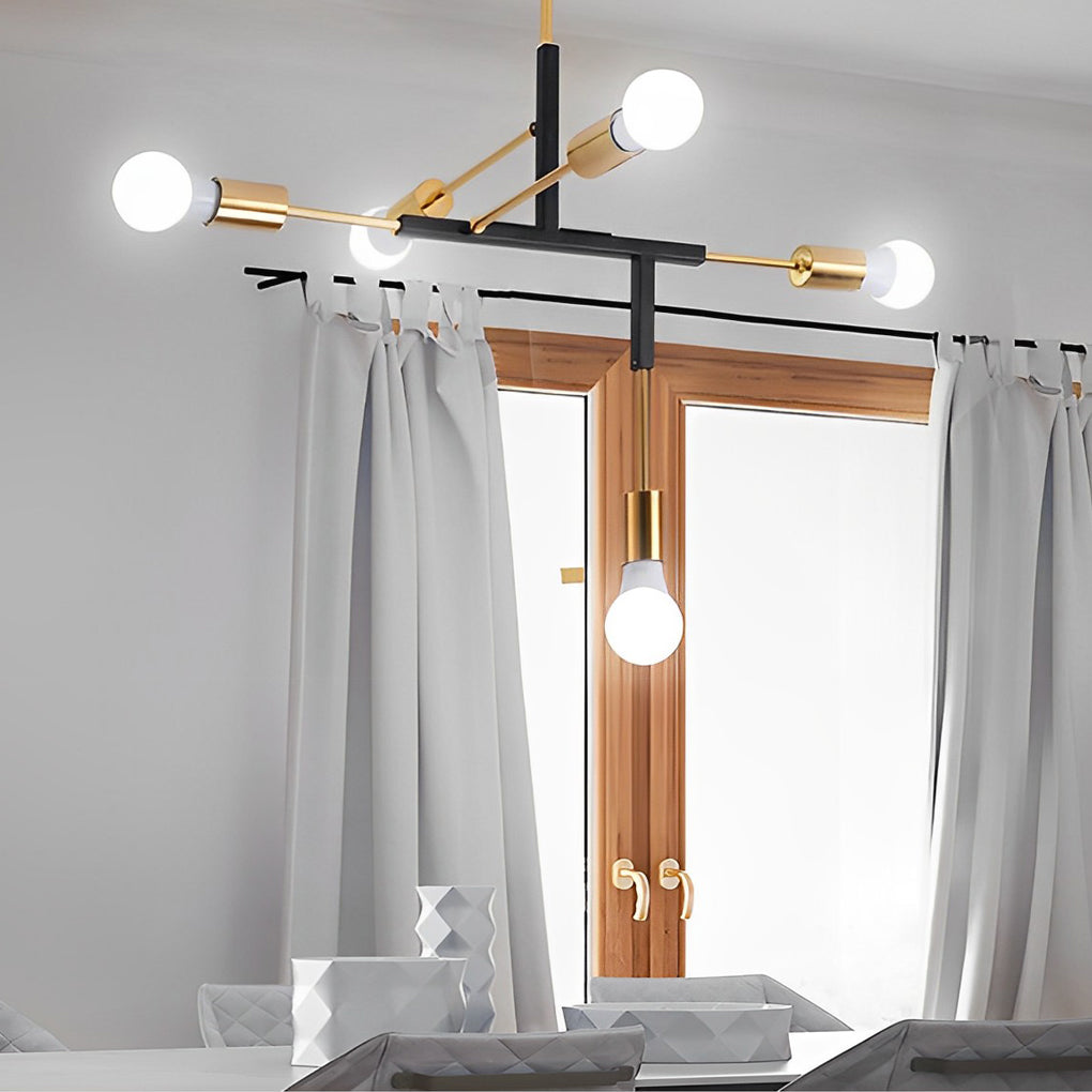 5-Light Branch Modern Chandelier – Electroplated Iron Ceiling Light