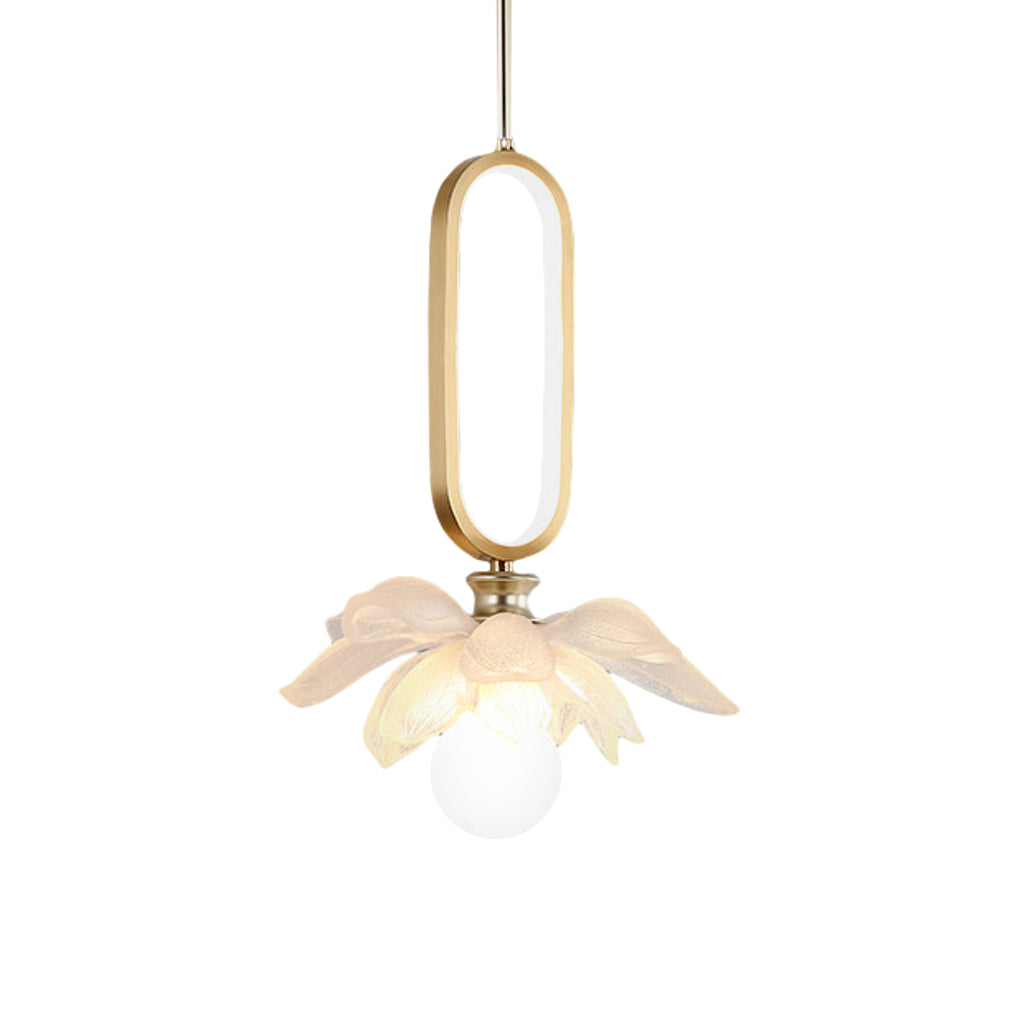 Lotus Flower Modern Pendant Light with LED Ring Design