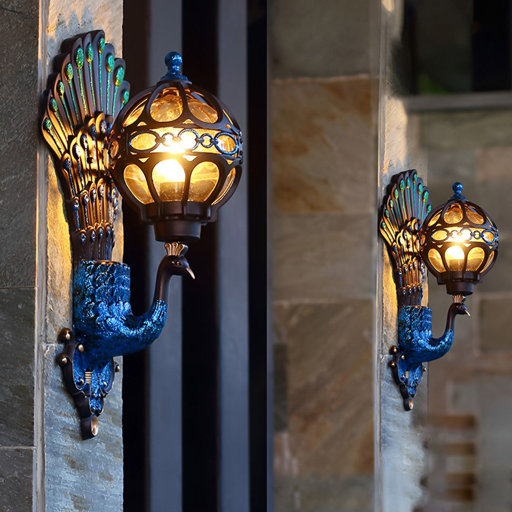 Peacock Aluminum Outdoor Wall Light - Waterproof IP55 Vintage
