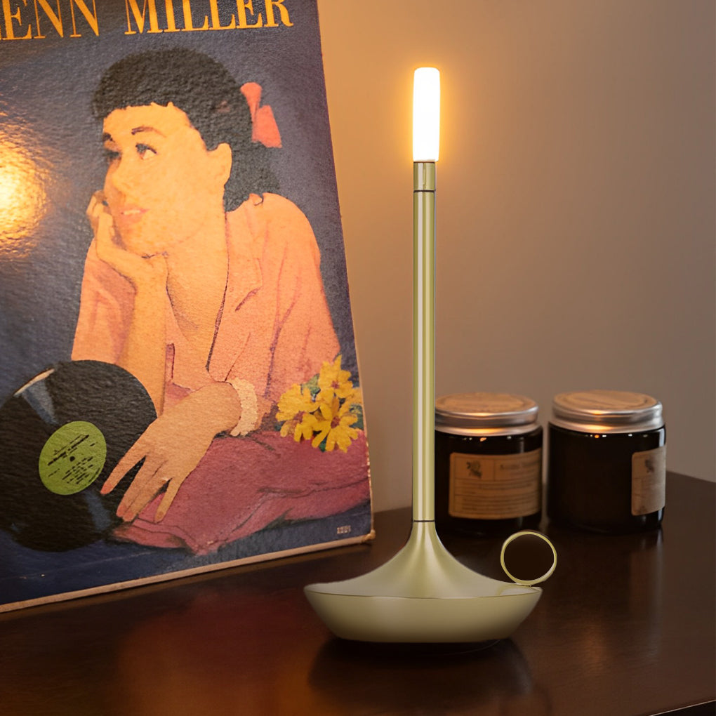 Cordless LED Wick Table Lamp with Touch Dimming & USB-C Charging
