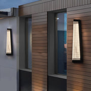 Modern Striped Acrylic LED Outdoor Wall Light - Waterproof Black