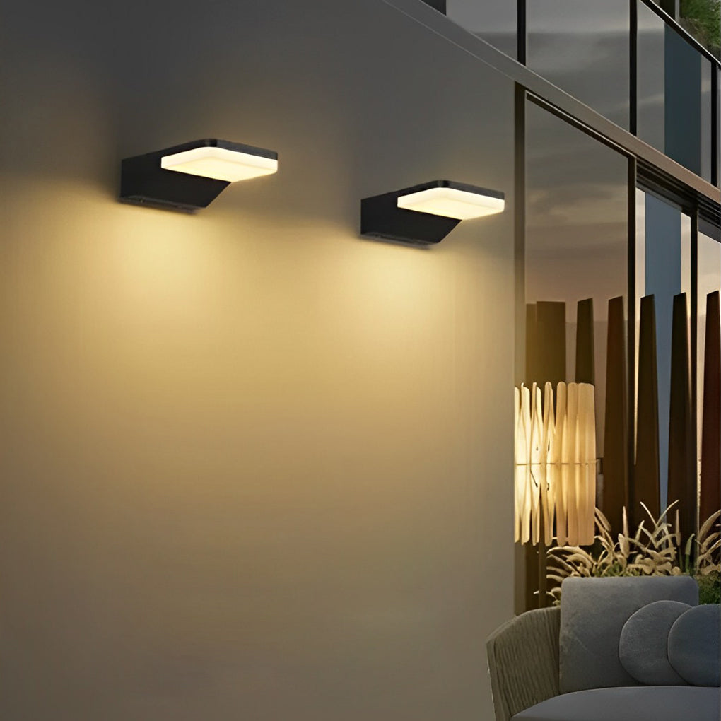 Modern Rectangular LED Outdoor Wall Sconce Black Waterproof