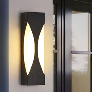 Modern Black LED Outdoor Wall Sconce - Waterproof Rectangular Design