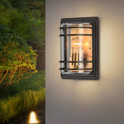 Modern Aluminum & Glass Outdoor Wall Light - Waterproof Brown Finish