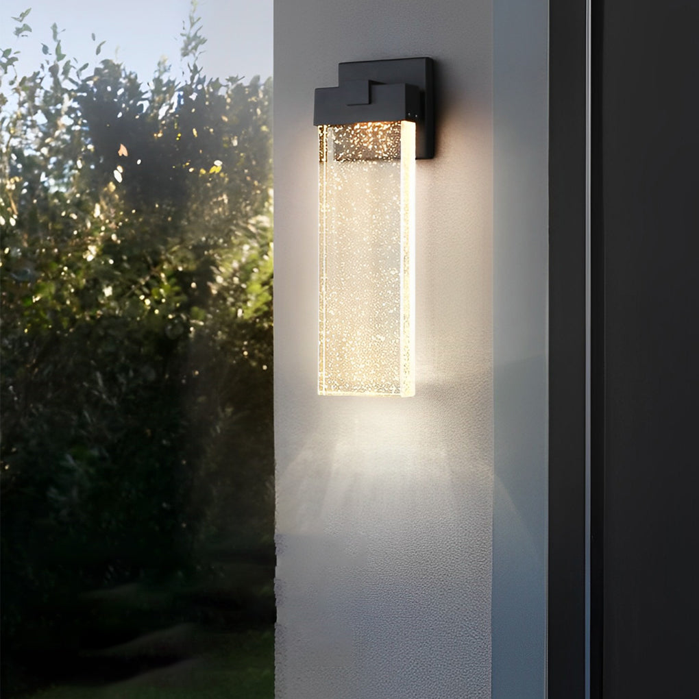 Rectangular Bubble Crystal Modern Outdoor Wall Lamp - Waterproof LED