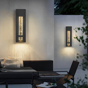 Modern Bubble Glass Outdoor Wall Light - Waterproof Black Sconce