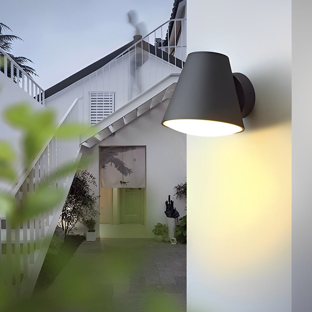 Cone Shape LED Waterproof Black Outdoor Wall Lamp Modern Exterior