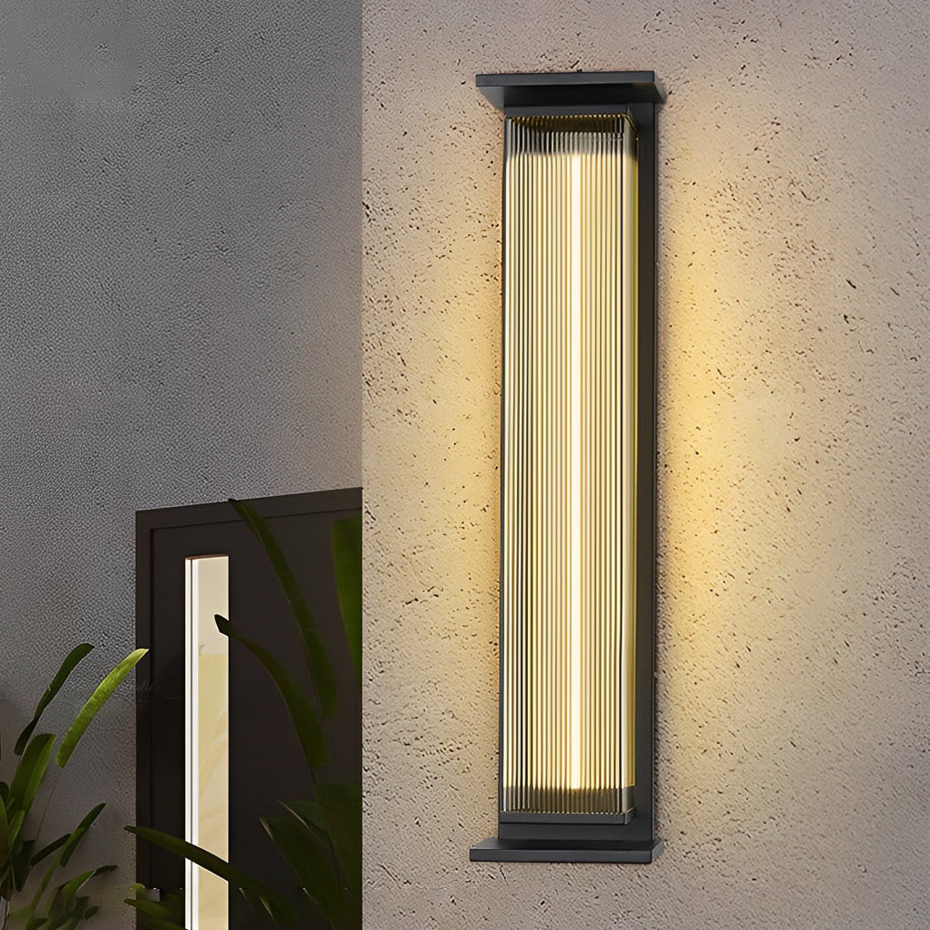 Industrial Black LED Outdoor Wall Light with Acrylic Shade