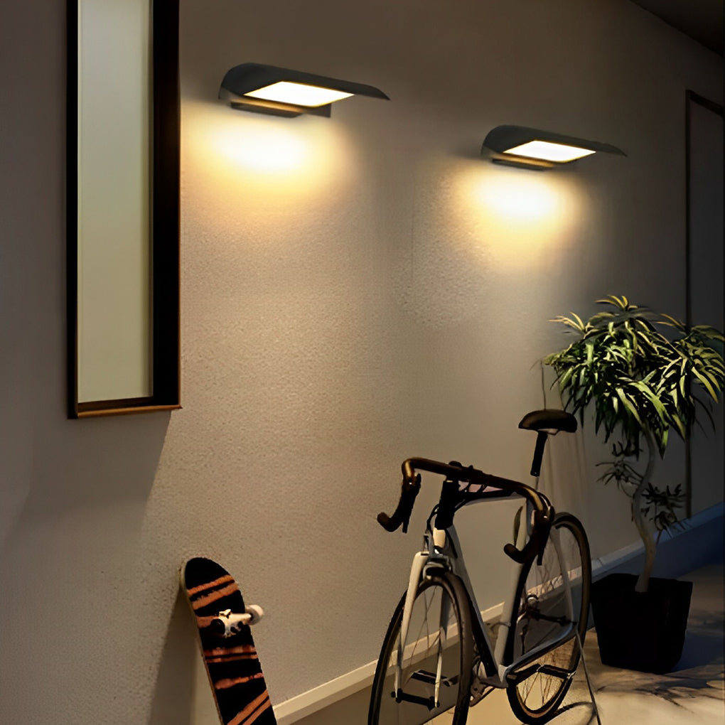 Curved LED Outdoor Wall Lamp – Black Aluminum Waterproof Sconce