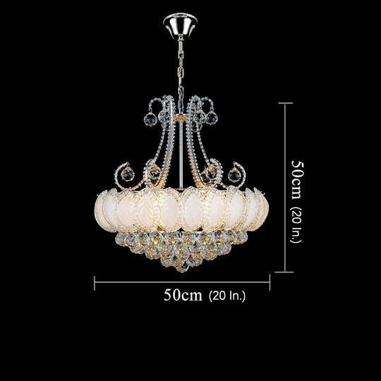 8-Light Crystal Chandelier - Modern Vintage Gold Silver Metal Frame