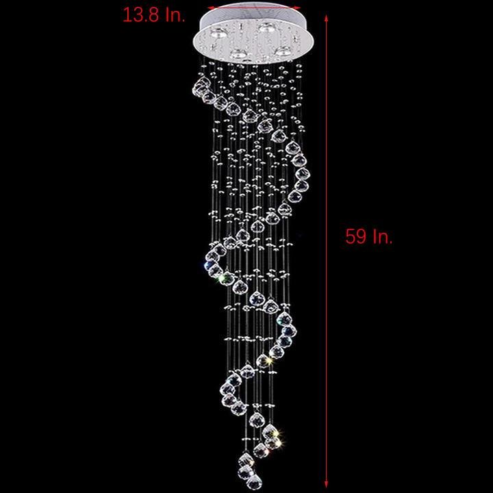 Multi Spiral Crystal Chandelier Modern Metal LED Ceiling Light
