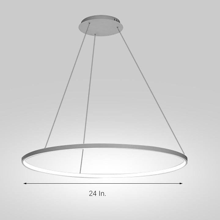 24" Modern Ring Pendant Light with Opal Acrylic Shade & LED