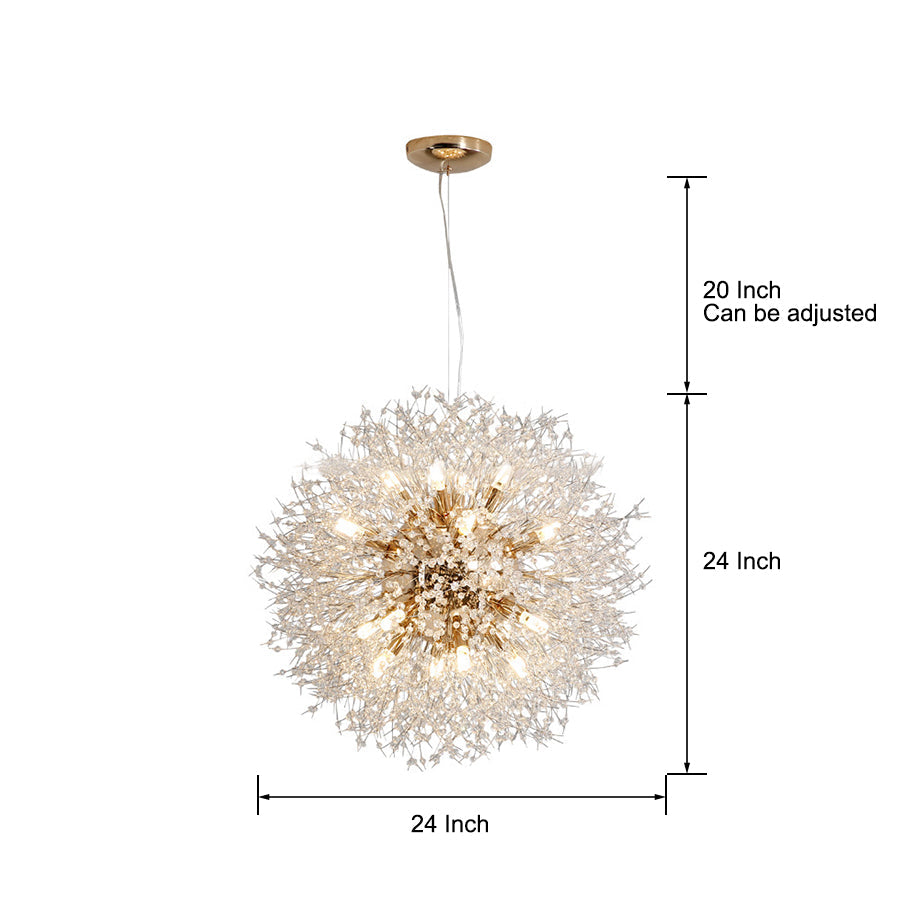 24" Shrub Inspired LED Pendant Light Modern Sputnik Chandelier