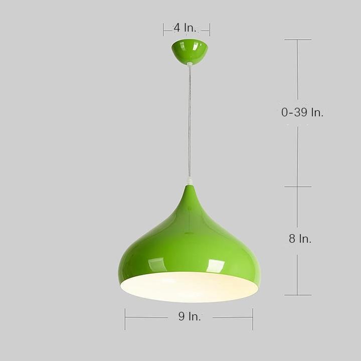 9-Inch Metal Dome Pendant Light - Modern Downlight Fixture