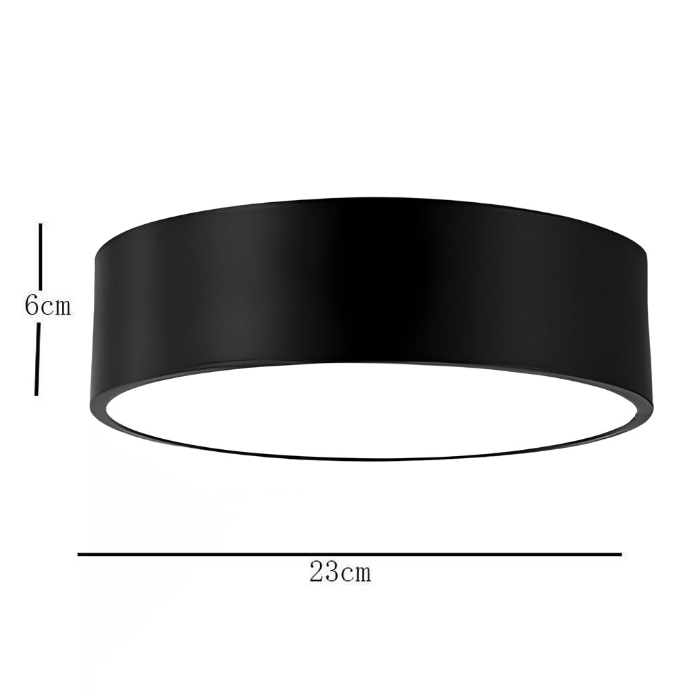 Modern Black LED Flush Mount Ceiling Light – Cylindrical Metal