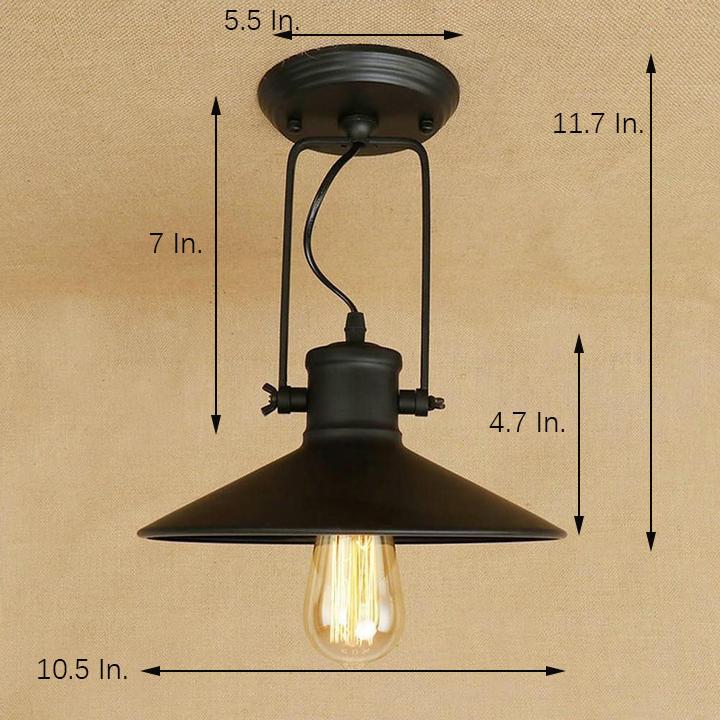 Industrial Metal Pendant Light with Vintage Edison LED Bulb