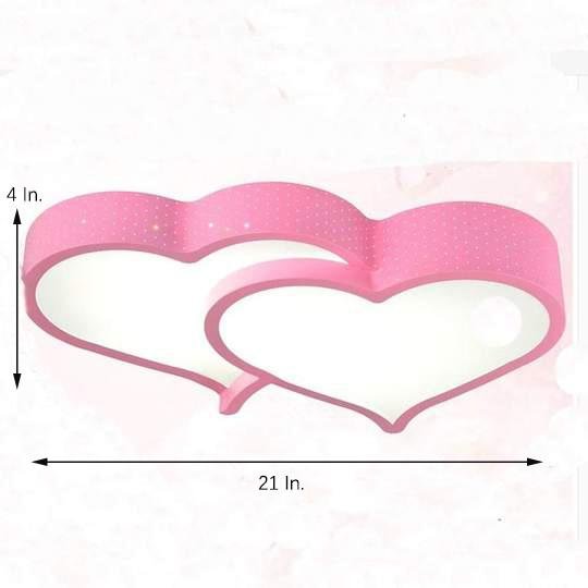 Heart Shaped LED Flush Mount Ceiling Light with Dimmable Remote