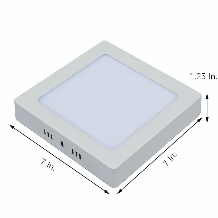 Square LED Flush Mount Ceiling Light - Modern Minimalist White