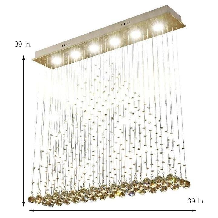 Crystal Flush Mount LED Chandelier - Modern Ambient Lighting