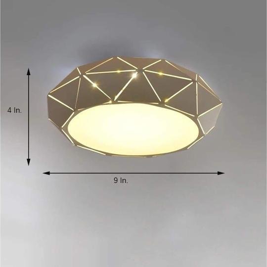 Geometric Drum LED Flush Mount Ceiling Light - Modern Metal Fixture
