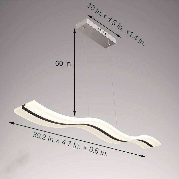 Wavy Acrylic Dimmable LED Pendant Light Modern Chandelier