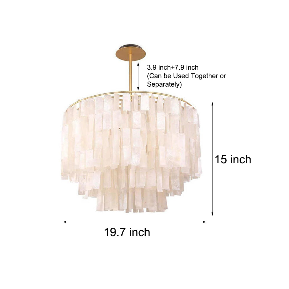 Shell Cascade Chandelier - Modern Tiered Pendant Light